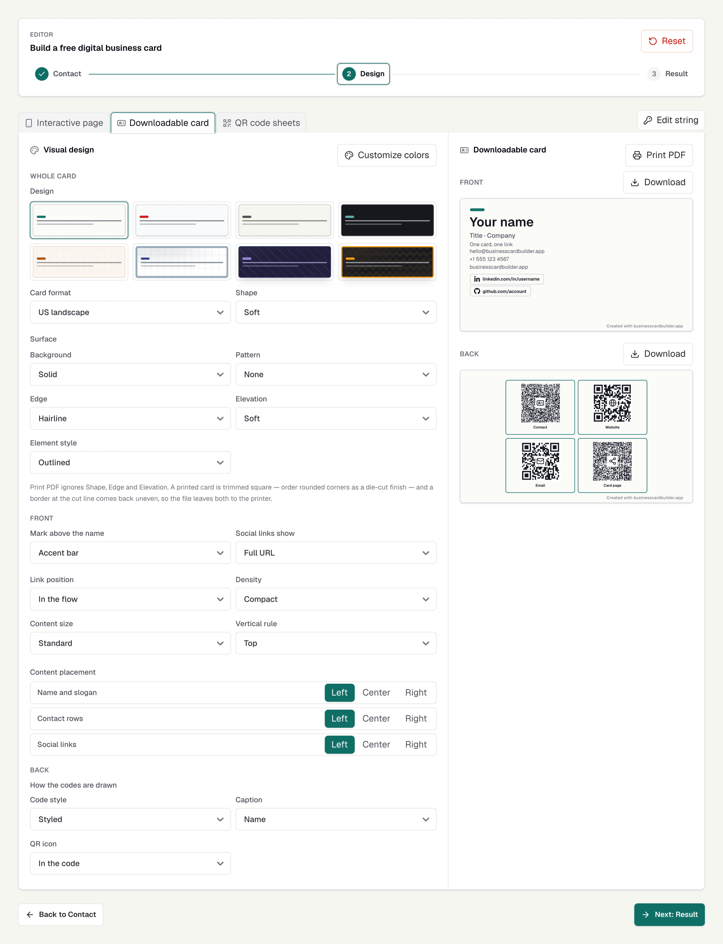 Business Card Builder showcase - Image 3